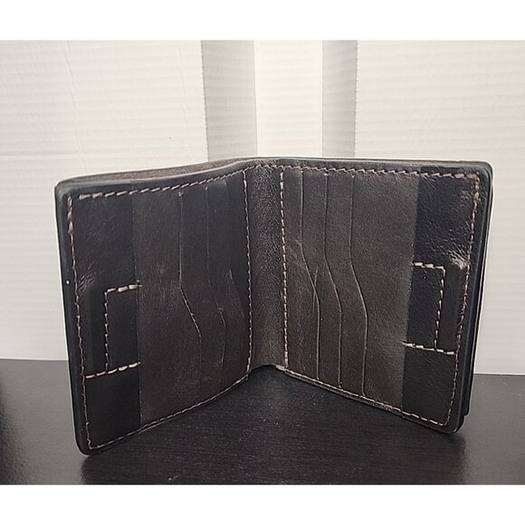 Grande Pelle HANDMADE in UKRAINE Leather Wallet Bi-Fold coin pocket magnetic - Picture 1 of 9